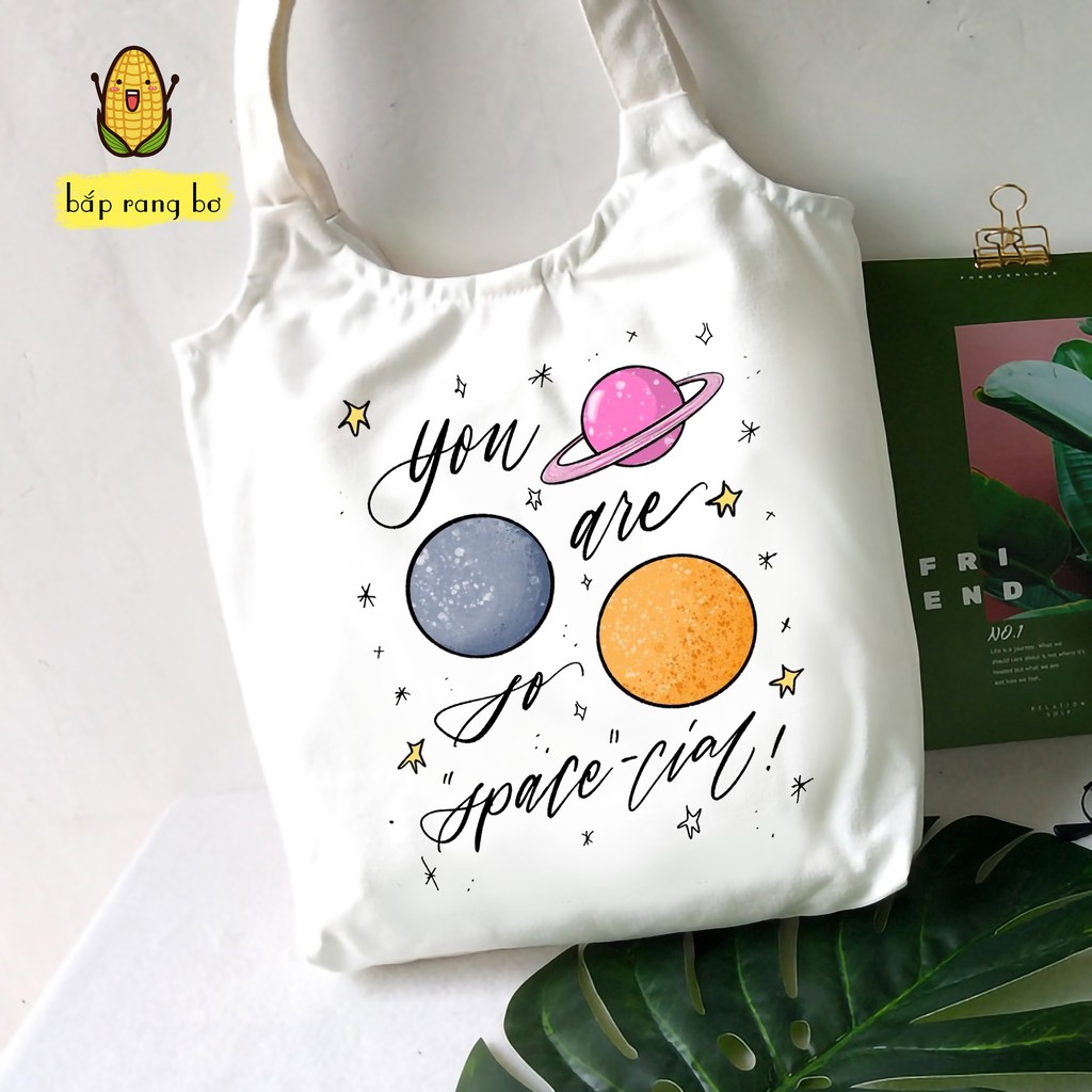 TÚI TOTE LOVE YOU TO MOON &amp; BACK - VẢI CANVAS