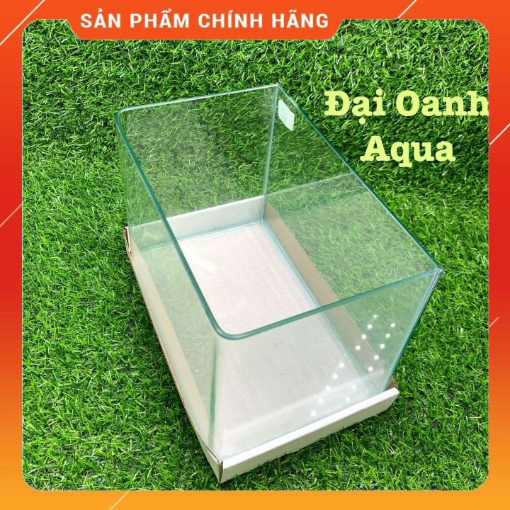 { RẺ VÔ ĐỐI } Bể Cá Kính Đúc Mini 26cm Kèm Đèn Lọc Để Bàn, Dài 26cm Rộng 17cm Cao 19cm - Bể Cá Mini