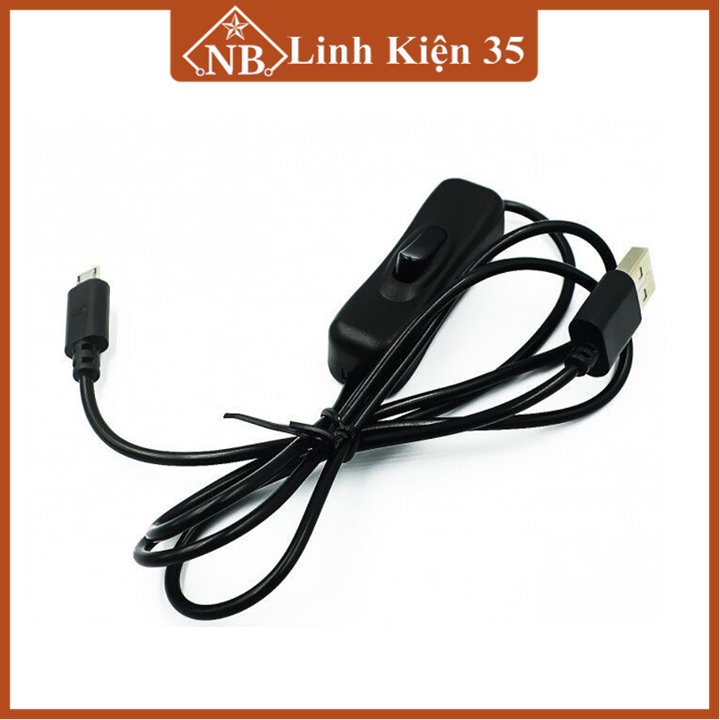Dây sạc đèn tích điện có công tắc USB 5VDC chân micro dây dài 1.5 mét, màu giao ngẫu nhiên