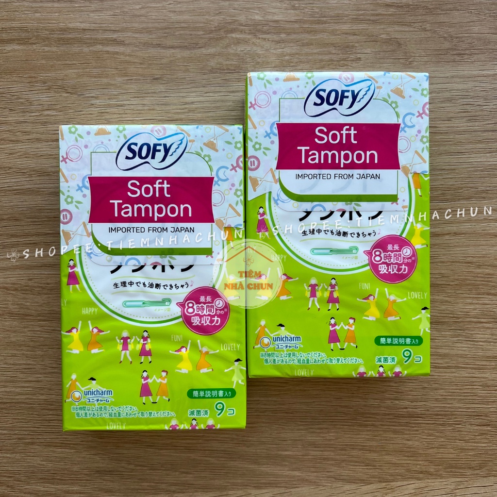 BĂNG VỆ SINH TAMPON SOFY UNICHARM SIÊU THẤM ĐI BƠI HỘP 9 QUE