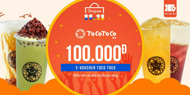 E-voucher toco toco trị giá 100.000đ