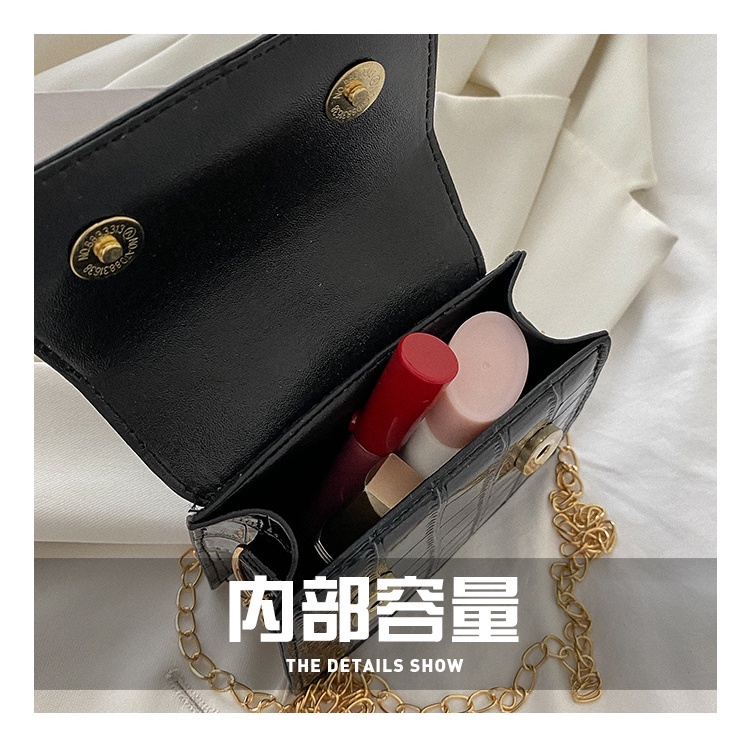 Túi Xách JASMIN NOIR Dây Xích Đeo Vai Nắp Gập Họa Tiết Da Cá Sấu Cho Nữ