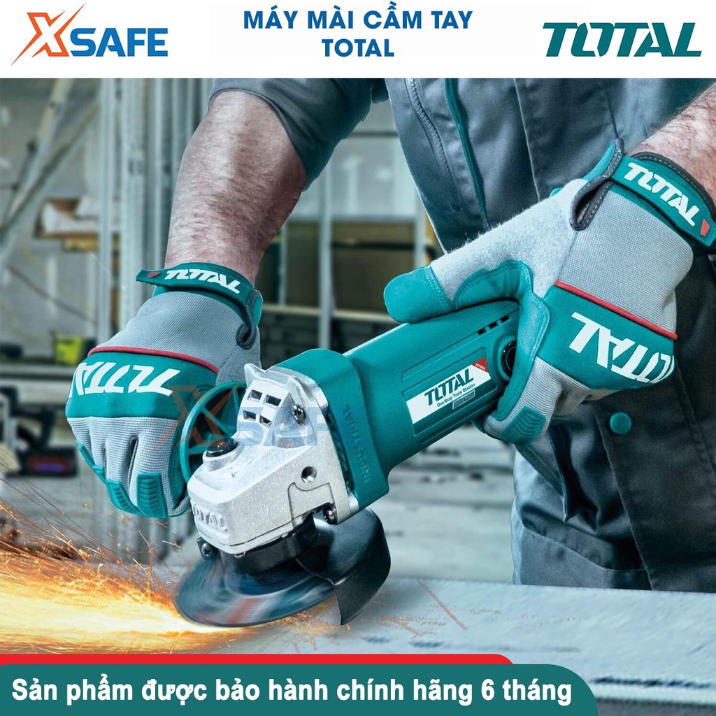 Máy mài góc cầm tay 710W TOTAL TG1071008 đường kính đĩa 100mm, trục chính M10, tốc độ không tải 11000 rpm - chính hãng