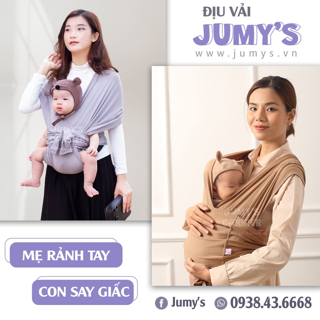 (RẺ VÔ ĐỊCH) Địu vải Jumy, địu cho bé với chất cotton hè mềm mịn thoáng mát, gọn nhẹ, dễ giặt mau khô