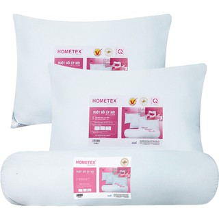 Combo 2 Gối Nằm Và 1 Gối Ôm Hometex - Ruột Gối Đầu Ép Hơi Hometex - Ruột Gối Ôm Bông Ép Hometex