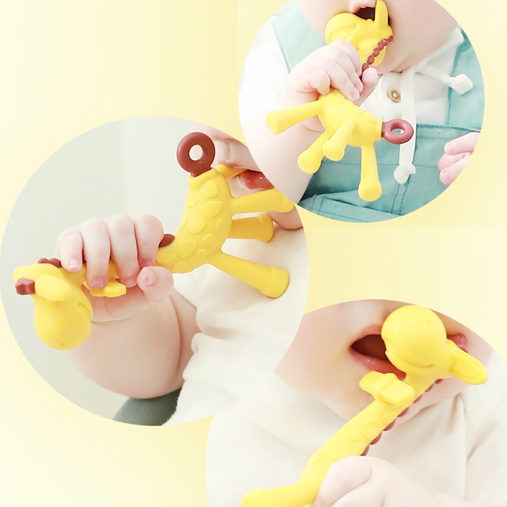 Gặm nướu hươu chuối Silicone cao cấp cho bé 3 tháng tuổi trở lên