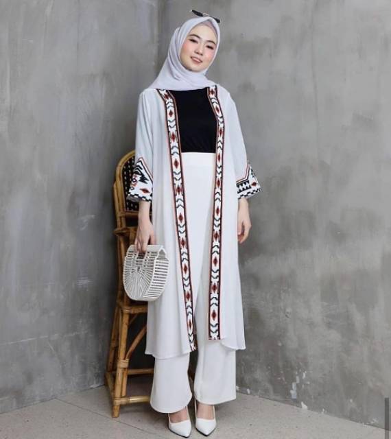 Áo Khoác Cardigan Dáng Dài Thêu Họa Tiết Thổ Cẩm Phong Cách Bohemian Thời Trang Cho Nữ