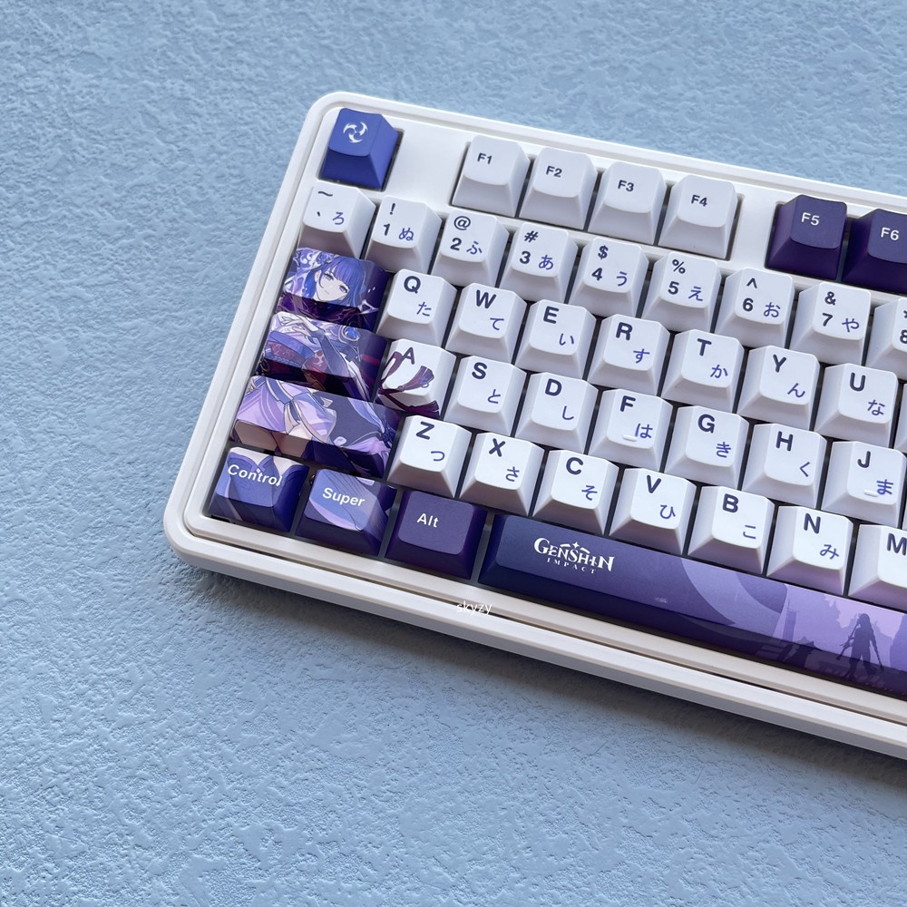 133 Phím Raiden Shogun Keycaps Cherry Profile Genshin Impact Beelzebul Anime PBT DYE SUB Bàn phím cơ Keycap