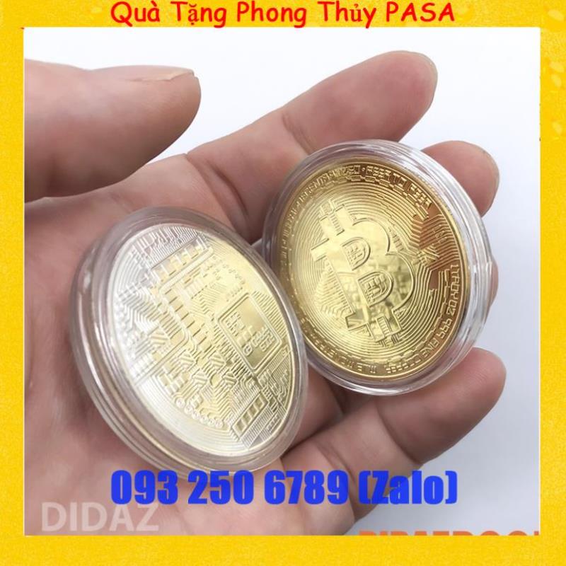 COMBO 4 Đồng Xu Bitcoin, Ethereum ETH, Dogecoin Doge, XRP Ripple mạ vàng đồ lưu niệm, sưu tầm