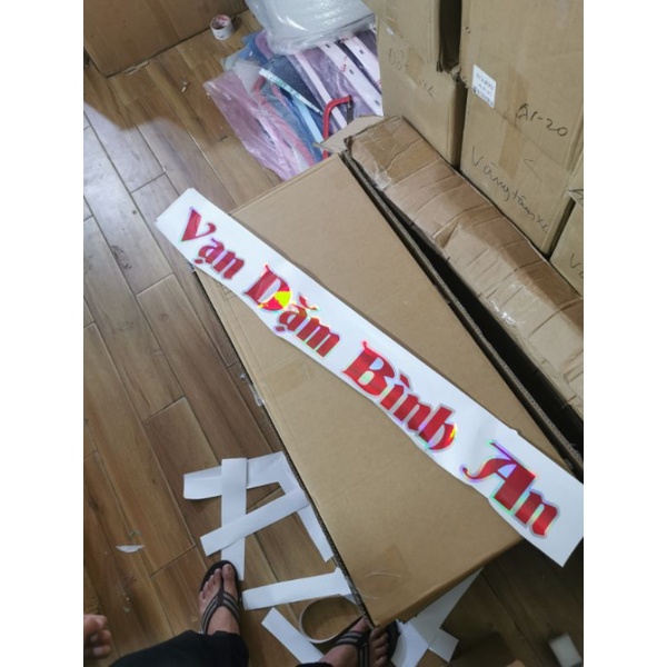 Tem dân trang trí xe tải VẠN DẶM BÌNH AN, tem dán TURBO 7 màu siêu chất.