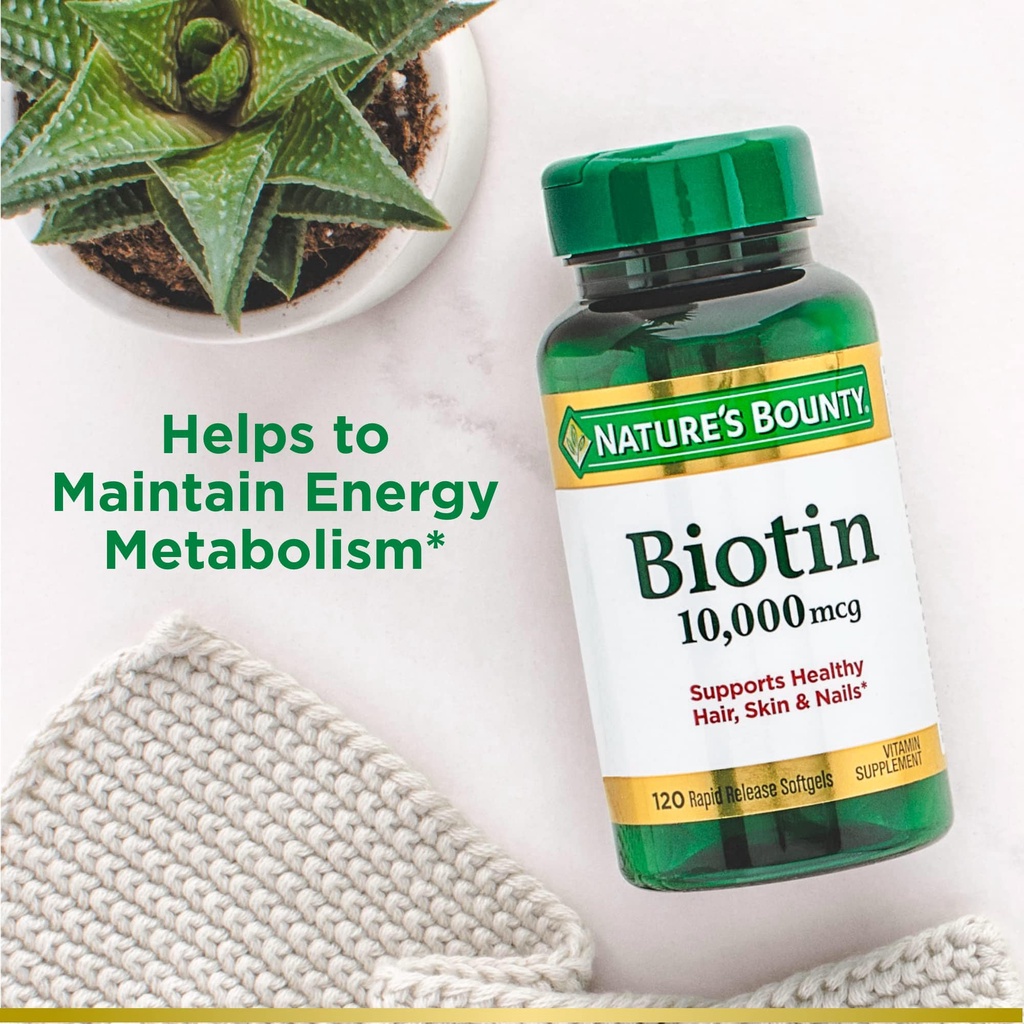 Viên uống hỗ trợ mọc tóc Nature s Bounty Biotin 10000mcg hỗ trợ đẹp da