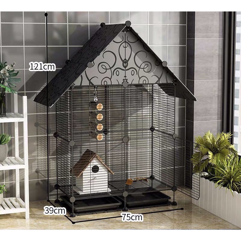 (FREESHIP) CHUỒNG,LỒNG 2 TẦNG CÓ MÁI CHÓ,CHUỒNG MÈO ĐA NĂNG LƯỚI THÉP SƠN TĨNH ĐIỆN