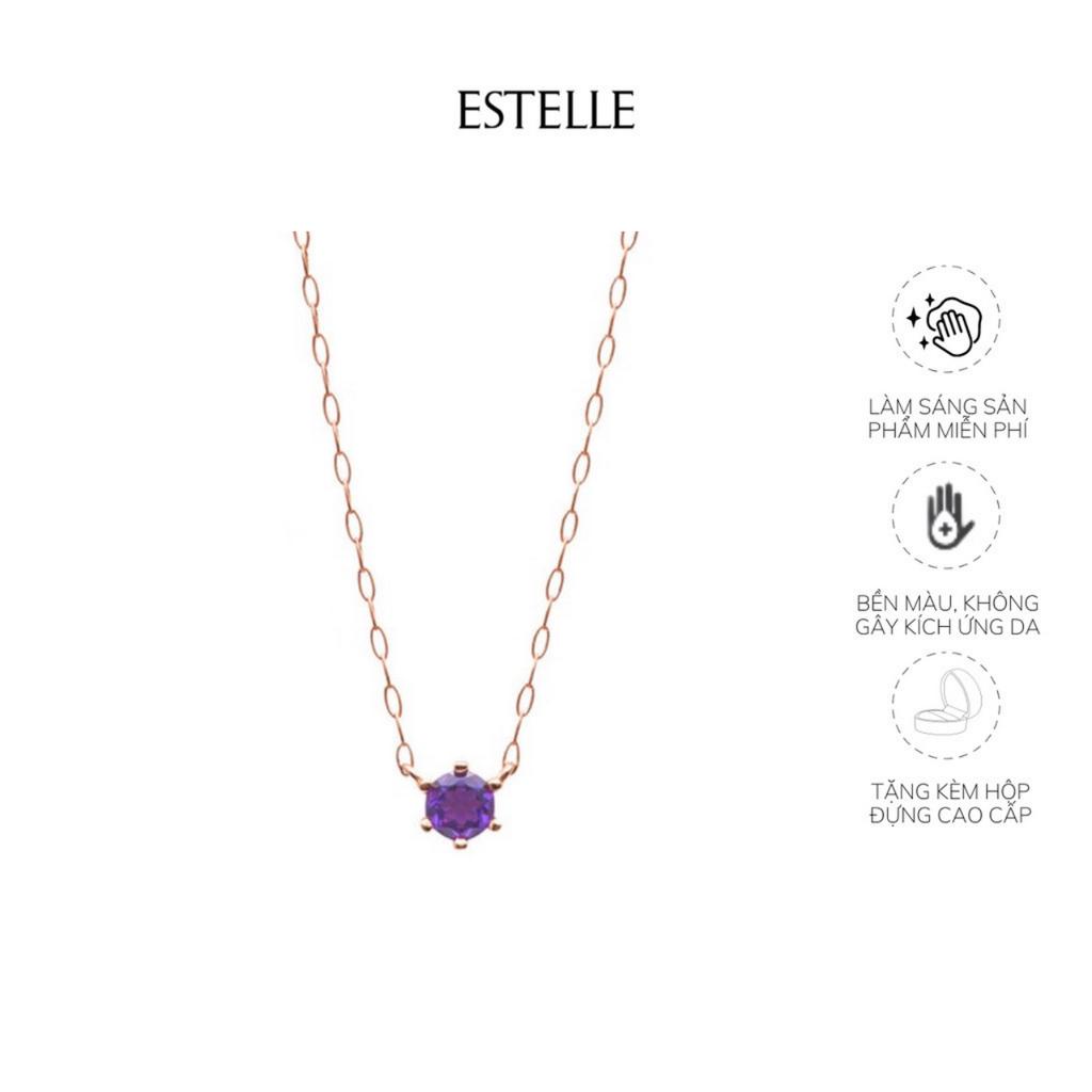 Dây chuyền vàng nữ đính đá Amethyst ESTELLE