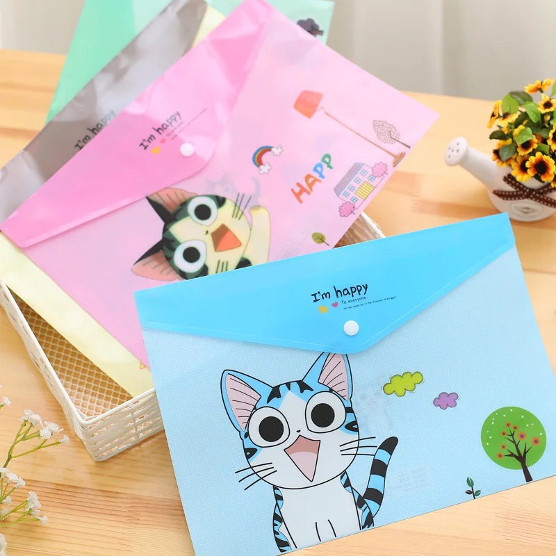 Xấp 10 cái mix mẫu Bìa đựng tài liệu hoạt hình nhiều mẫu