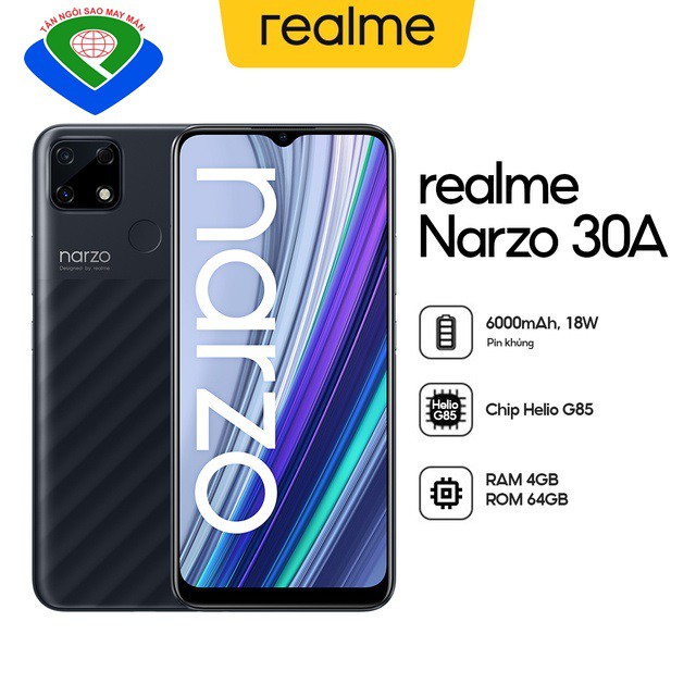 Điện thoại Realme Narzo 30a (4GB/64GB) - Hàng chính hãng, Nguyên Seal, Full Box