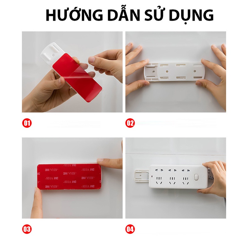 Miếng dán tường SOSAMA treo ổ điện, bộ phát wifi, hộp đựng giấy ăn, điều khiển đa năng tiện dụng HG-001182