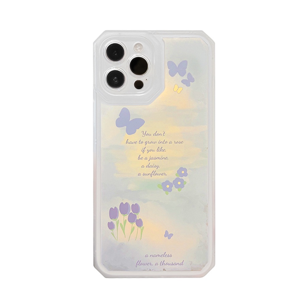 Ốp iphone 11 Ốp Điện Thoại Silicon TPU Mềm Nhám Họa Tiết Hoa Và Bướm Cho iphone 7 8 plus 11 pro max 12 mini 13 XR XS