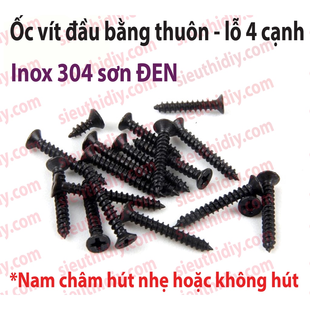 Ốc vít KA M3-M8 Inox 304 đầu bằng ren thô tự khoan