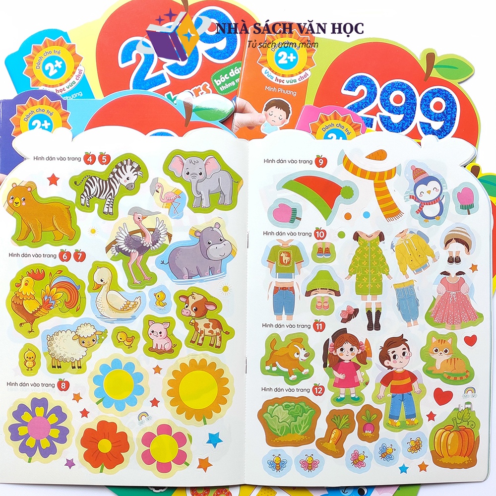 Sách - 299 Stickers Bóc Dán Thông Minh - Phát Triển Trí Tuệ Cảm Xúc EQ, CQ, IQ, Logic Dành Cho Trẻ 2+ Tuổi