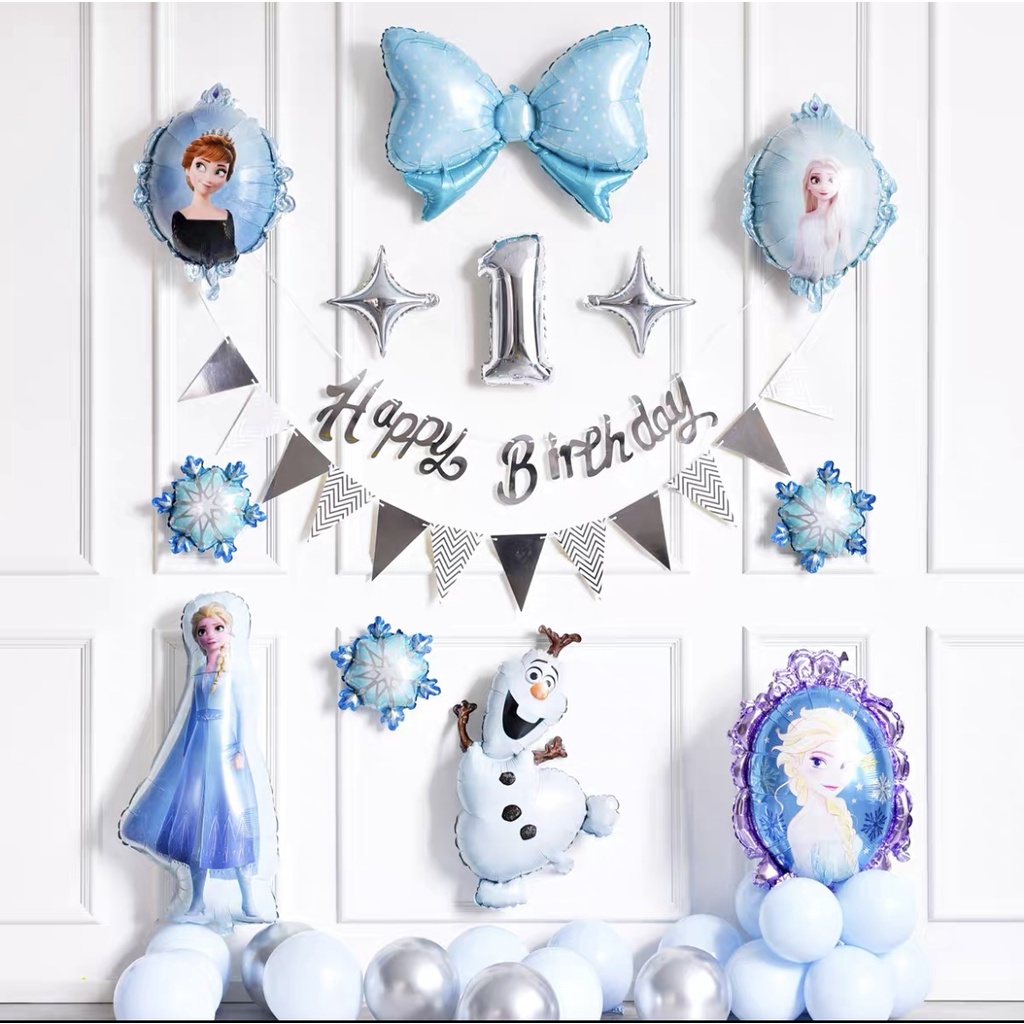 Set bóng trang trí sinh nhật ELSA ,công chúa băng tuyết