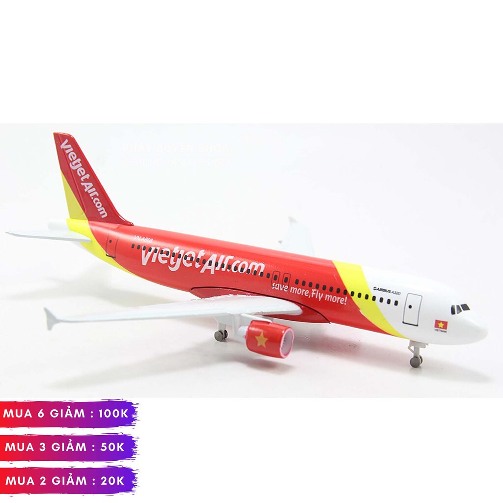 Bamboo Airway 20cm có bánh xe - Máy bay mô hình kim loại sáng trang trí - Bộ sưu tập cho bé