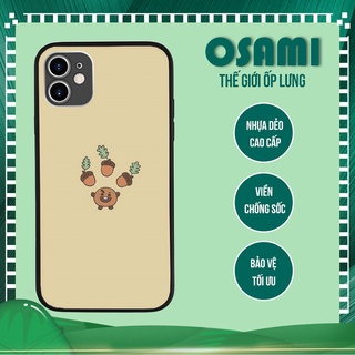 Ốp lưng cute sóc nâu và những trái hạt dẻ osami cho iphone 6 đến 13 pod221647
