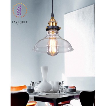 Đèn thả restro chao thuỷ tinh màu hổ phách cổ điển TH038 trang trí nhà cửa quán xá  Anteico Decor Lighting
