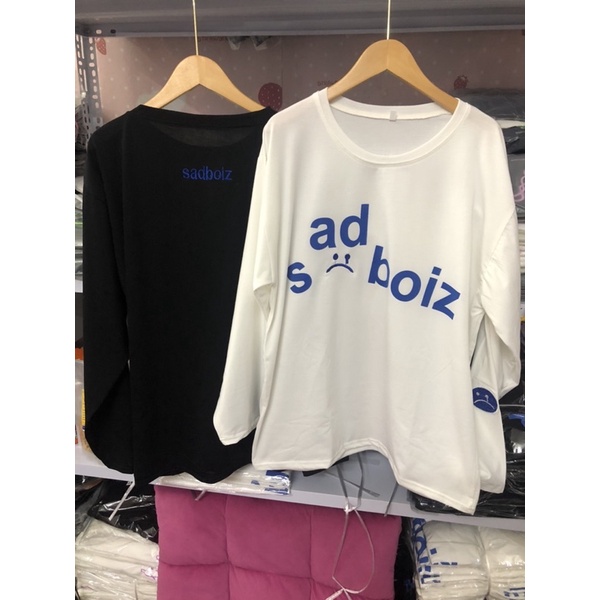 Áo  thun dài tay Sadboiz RIPPED SIGNATURE LONG SLEEVE mặt mếu xanh cá tính (LOGO THÊU) unisex oversize cotton