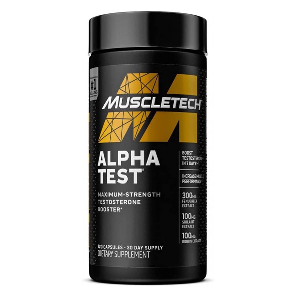 MuscleTech Alpha Test (120 viên) Tăng Cường Sinh Lý, Testosterone Nam Giới, Hỗ Trợ Phát Triển Cơ Bắp