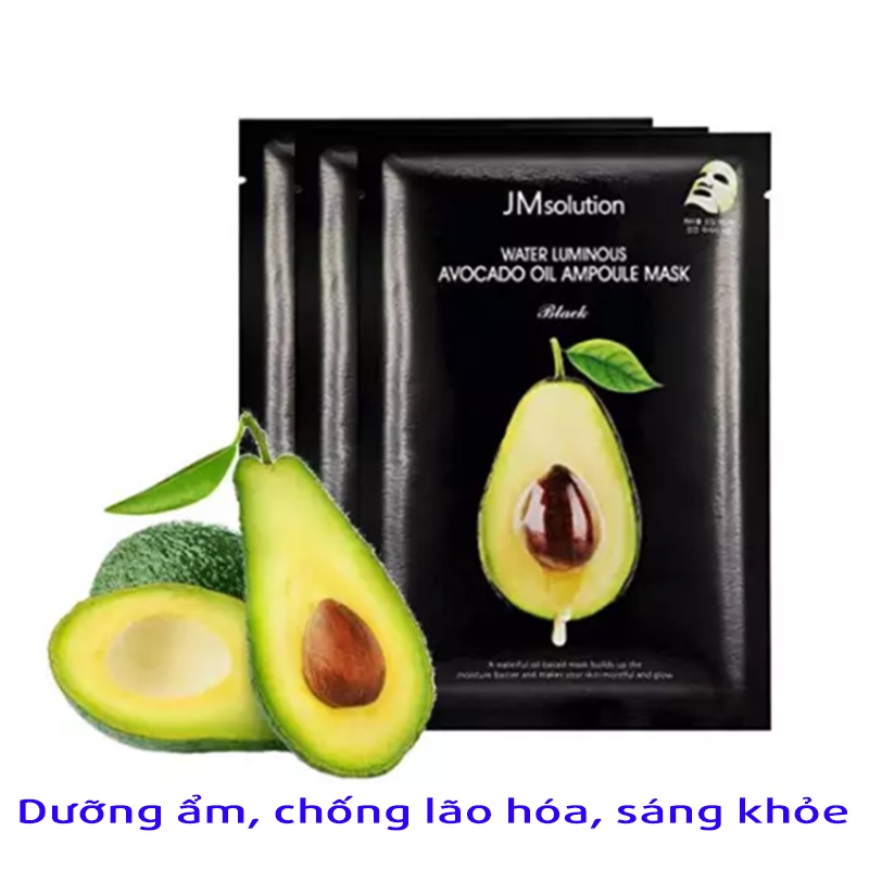 JMSOLUTION Mặt Nạ Chiết Xuất Bơ [MIẾNG LẺ] Cấp Ẩm Dưỡng Da Mềm Mịn Ngừa Lão Hóa JM Solution Avocado Oil Ampoule Mask