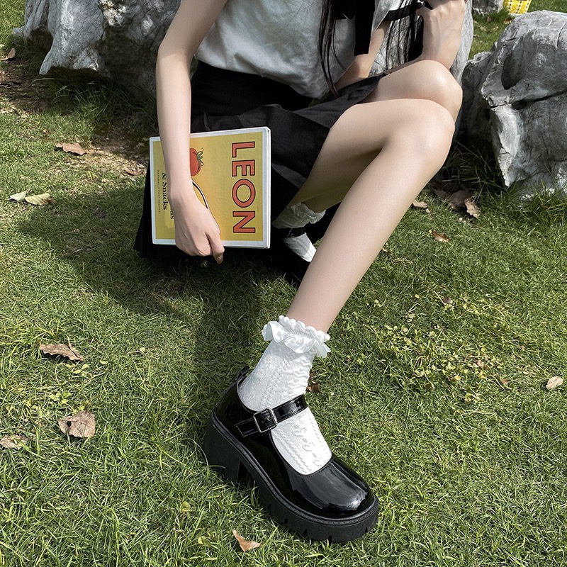 Giày Lolita đế cao, da mềm kiểu dáng xinh xắn phong cách Hàn Quốc FLOWER G16 - nguyentrang239