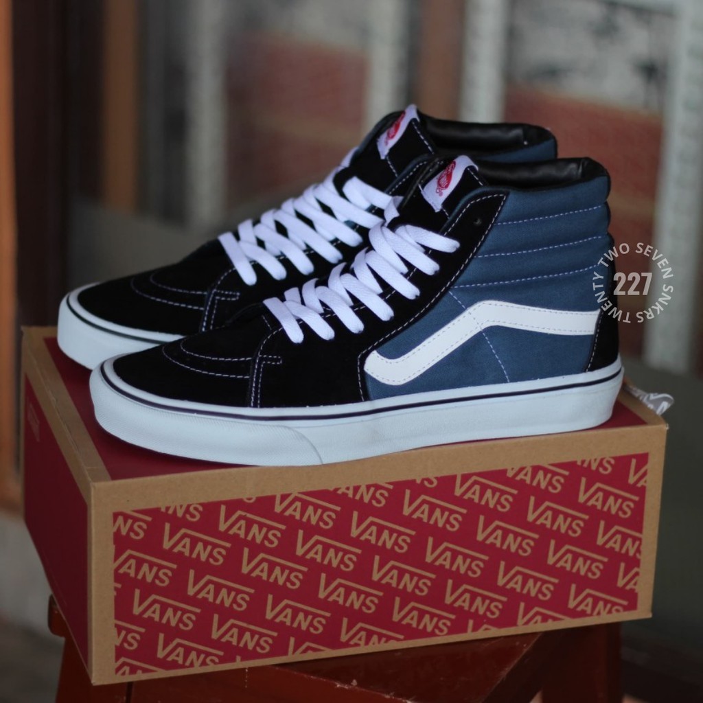 Giày Thể Thao Vans Sk8 Hi Màu Xanh Navy Thời Trang Cao Cấp Cho Nam