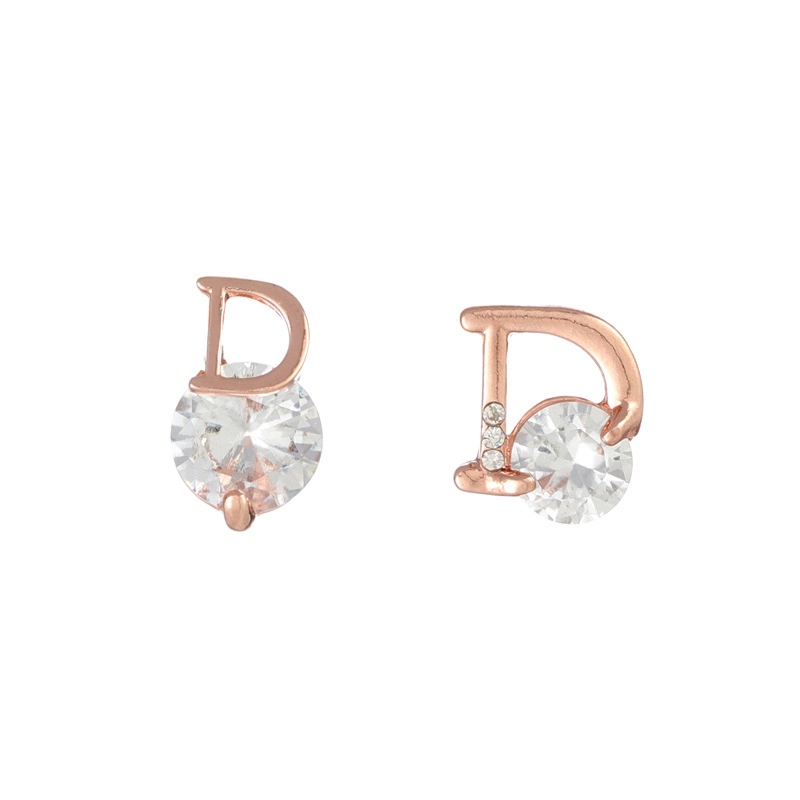 Bông Tai Chữ D Đính Đá Lấp Lánh Thời Trang Hàn Quốc