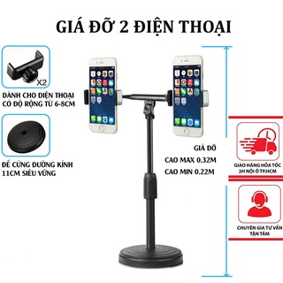 Giá Đỡ 2 Điện Thoại Livestream Để Bàn, Cây Live Stream Chuyên Nghiệp TL7798 Noproblemsok