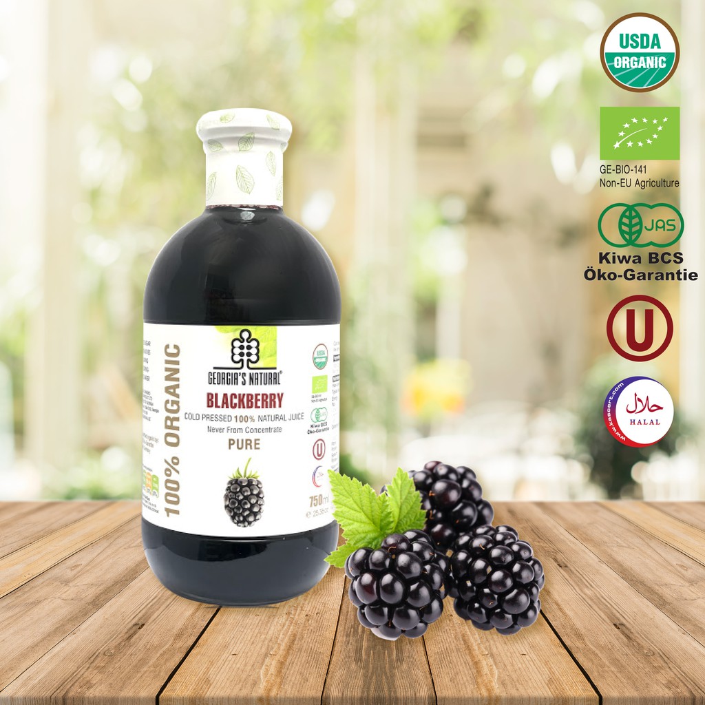 Nước Ép 100% Hữu Cơ Việt Quất Blackberry - Georgia's Natural - 300ml &amp; 750ml