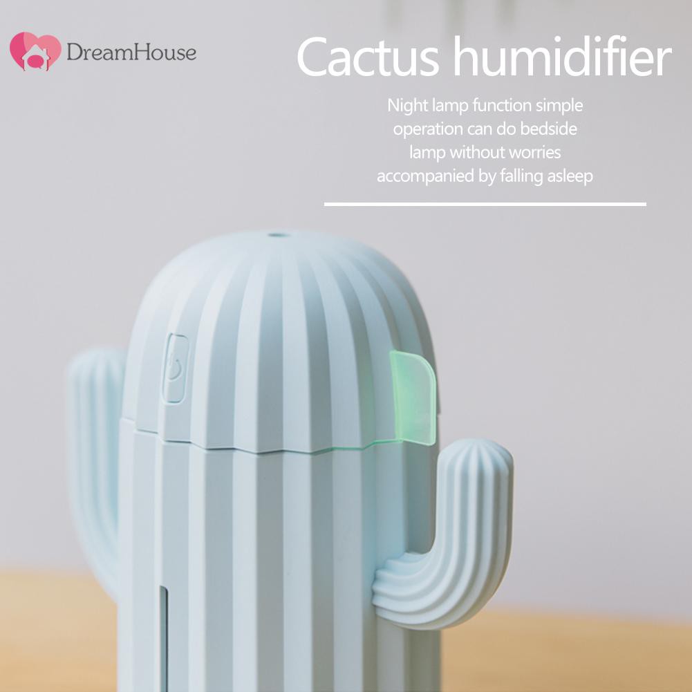 dreamhouse 340ml Cactus Design USB Charge Air Humidifier Aroma Essential Oil Diffuser
