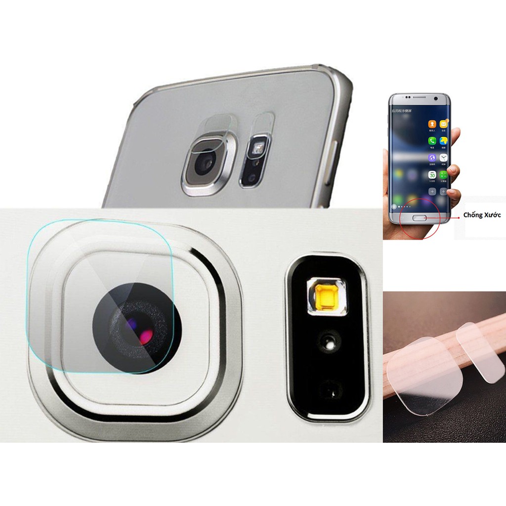 Bộ combo 2 dán cường lực camera Samsung S7 Edge chống trầy, không ảnh hưởng chất lượng ảnh