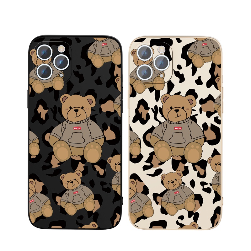 Ốp điện thoại silicon chống rơi in hình gấu Teddy thích hợp cho iPhone 11 Pro Max 12 13 mini 8Plus Xr Xs 7 8 plus Xs max