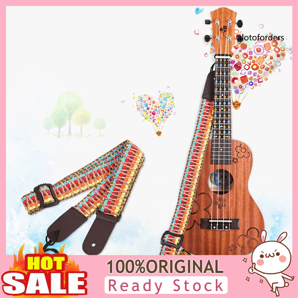 Dây Đeo Đàn Ukulele Bằng Nylon Dệt Nhiều Màu Có Thể Điều Chỉnh Kèm Chốt Cài