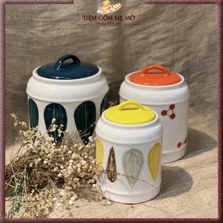 Vại muối dưa cà Hũ muối dưa cà Hũ đựng muối Hũ đựng đường Hũ đựng hạt gốm sứ Bát Tràng