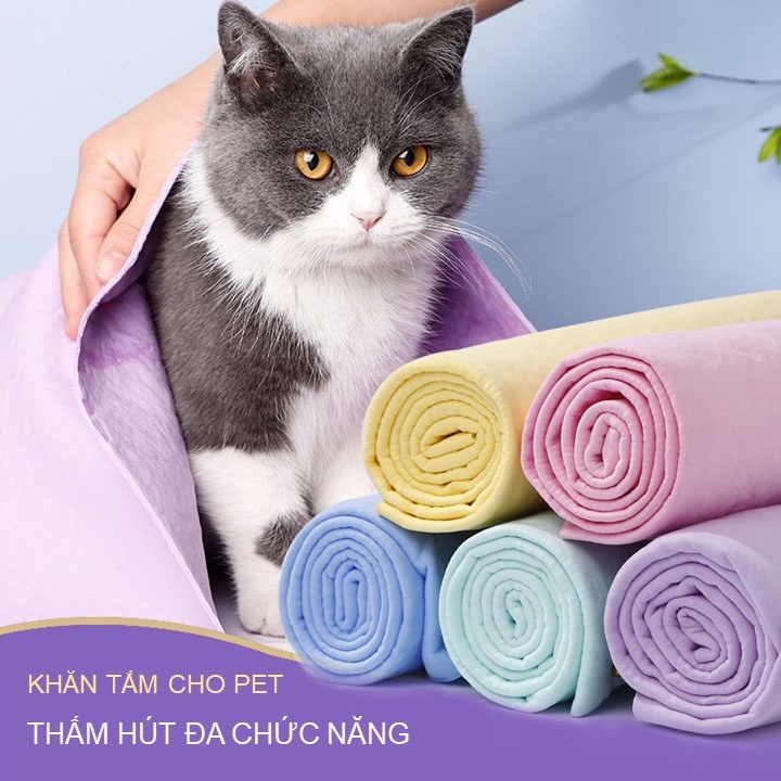 Khăn tắm chó mèo siêu thấm hút - Khăn lau đa năng