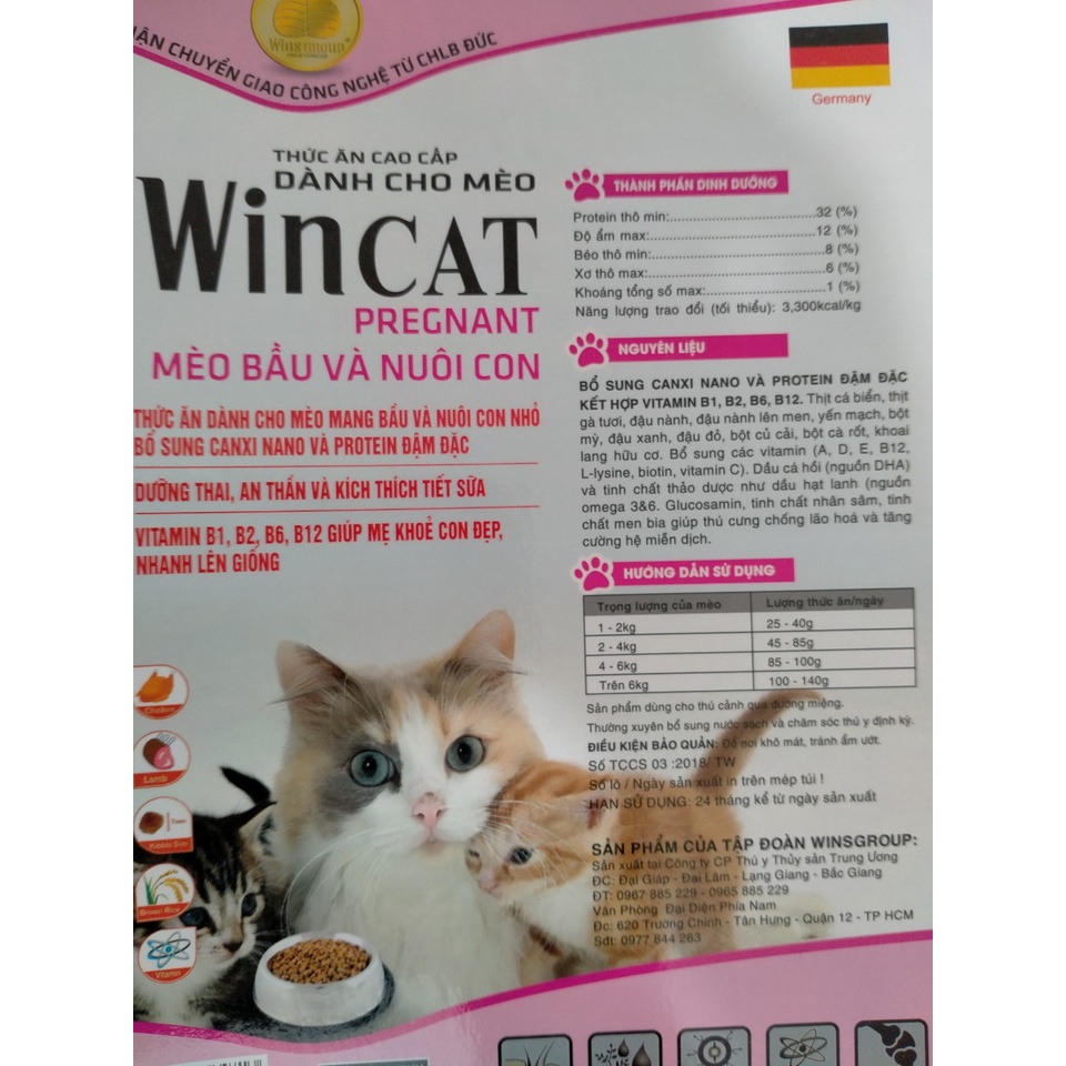Thức Ăn Hạt Dành Cho Mèo WINCAT - Mang Bầu Và Nuôi Con Nhỏ