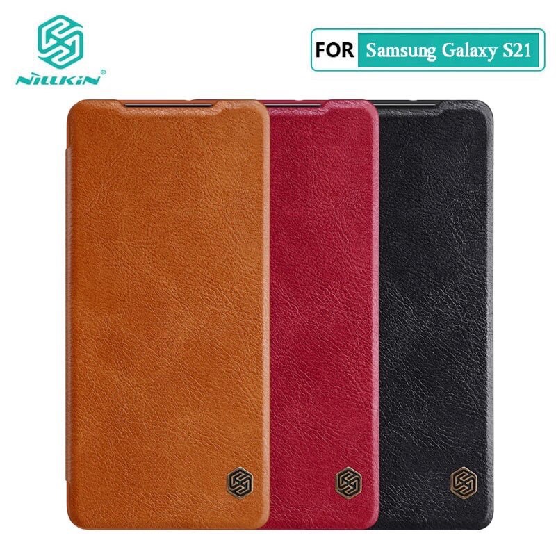 Bao da Sam Sung Galaxy S21/ S21 Plus/ S21 Ultra chính hãng Nillkin QIN có ngăn đựng thẻ ATM tiện lợi