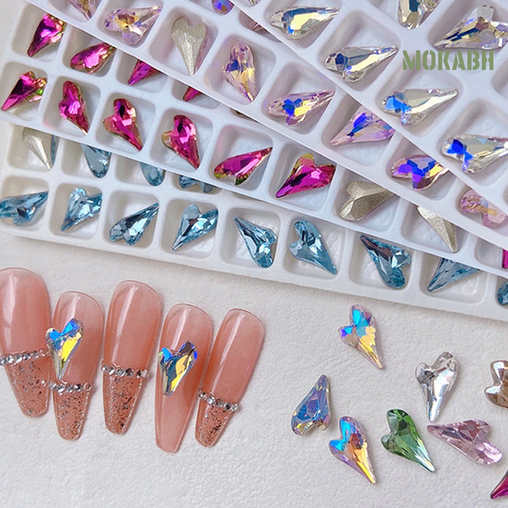 Set 10 Phụ Kiện Trang Trí Móng Tay 3D Lấp Lánh Màu Sắc Tươi Sáng