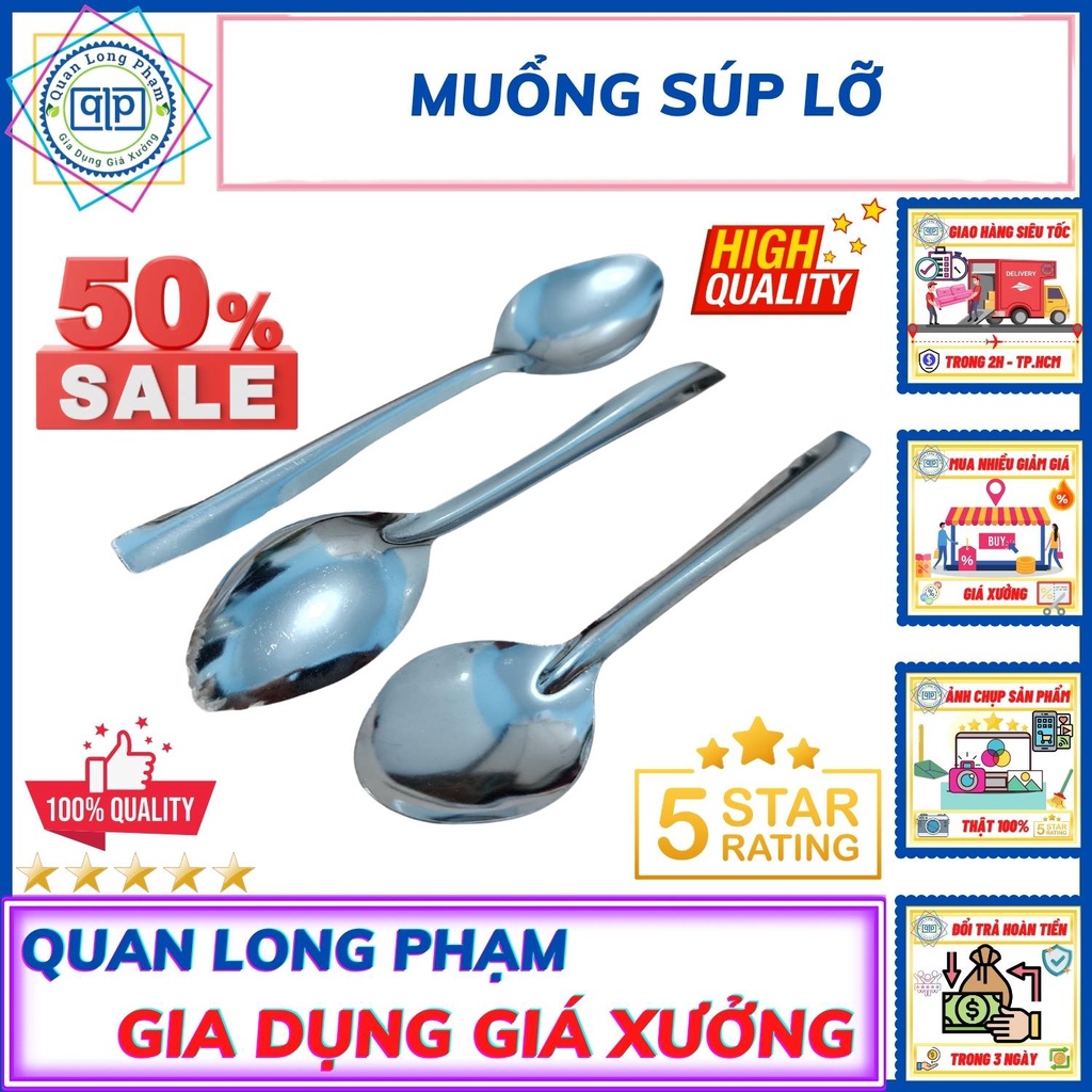 ❤️ Giá Sỉ Tận Xưởng ❤️ Muổng Súp Lỡ Inox 304 - Giá Rẻ - Chất Lượng Chuẩn Hàng Thị Trường - Bảo Hành Vĩnh Viễn