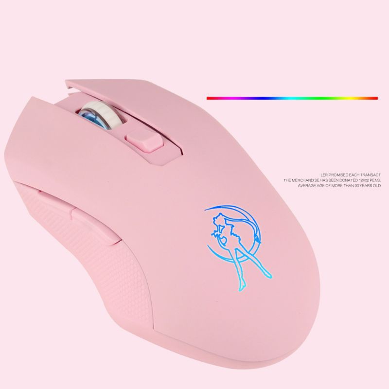 VIVI Pink Silent LED Optical Game Mice 1600DPI 2.4G USB Wireless Mouse for PC Laptop