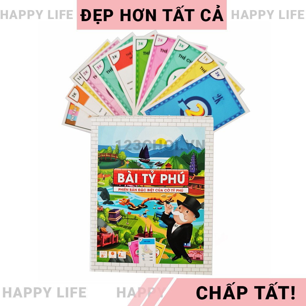 Đồ chơi Bài Tỉ Phú Monopoly bản Việt hóa dành cho 2 - 5 người chơi, dạy tư duy làm giàu