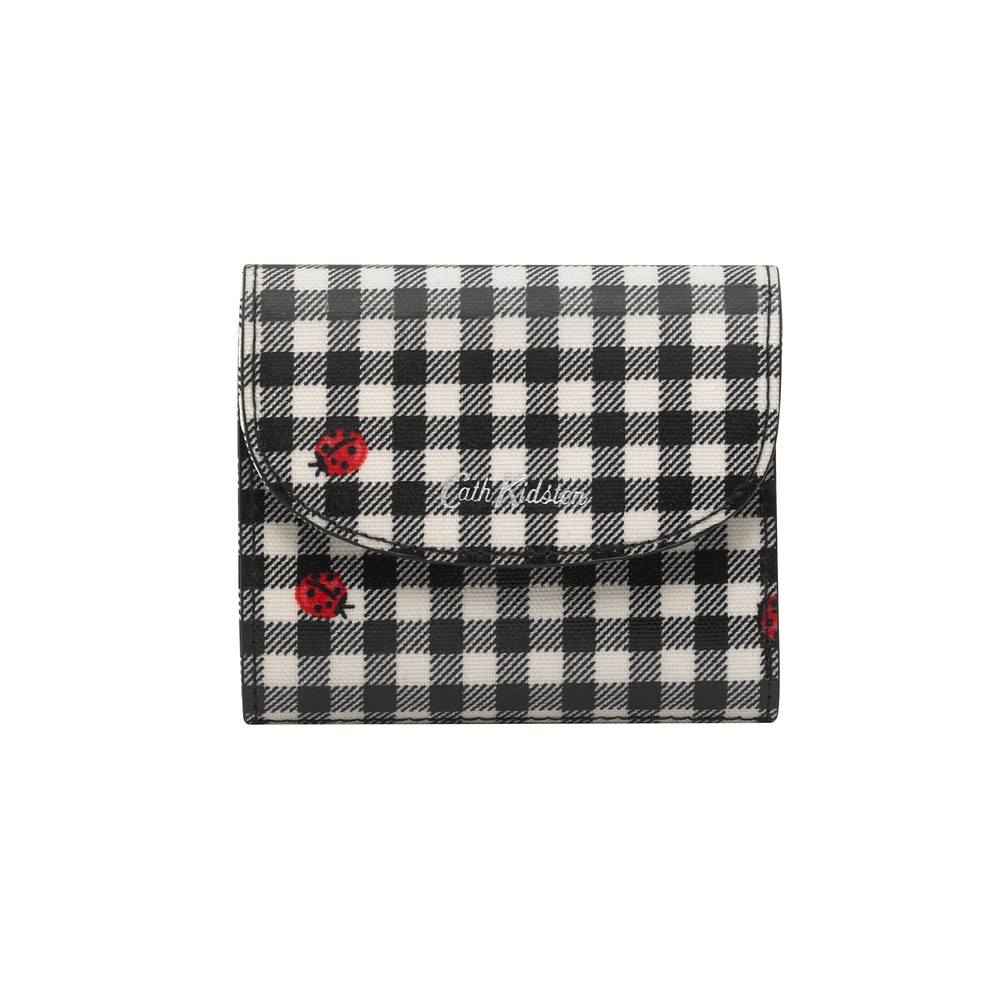 Cath Kidston - Ví cầm tay Small Foldover Wallet Ladybug Gingham - 984874 - Stone Charcoal