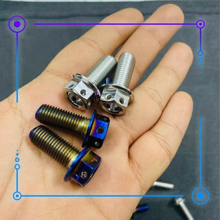 BỘ 2 CON ỐC BẮT HEO DẦU KIỂU 5 CẠNH TRANG TRÍ XE MÁY CHO DÒNG XE YAMAHA (10LY2.5)