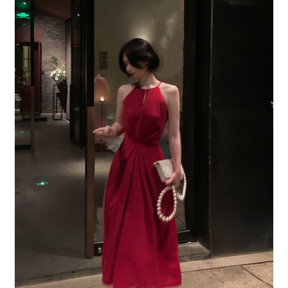 Đầm Trắng Cổ V Eo Cao Thời Trang Mùa Hè Cho Nữ